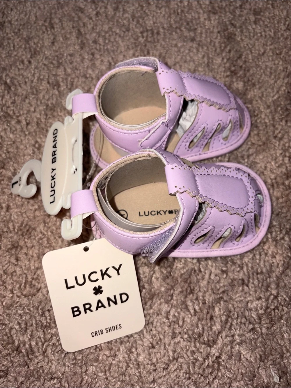 Lucky Brand Baby Girls' Lavender T-Strap Sandals